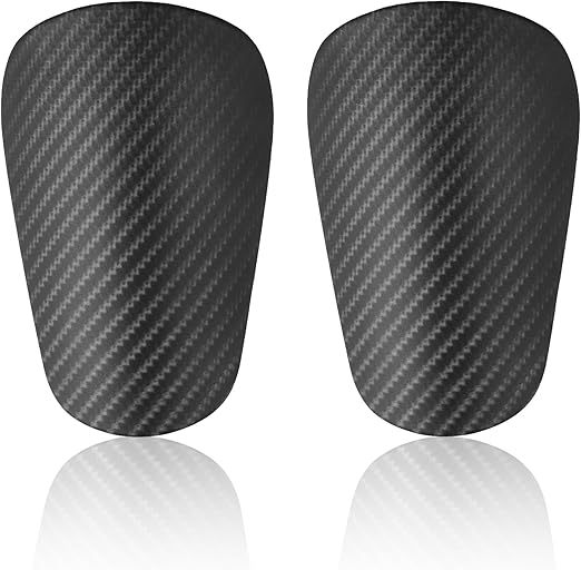 Mini Soccer Shin Guards, Carbon Fiber, Black,