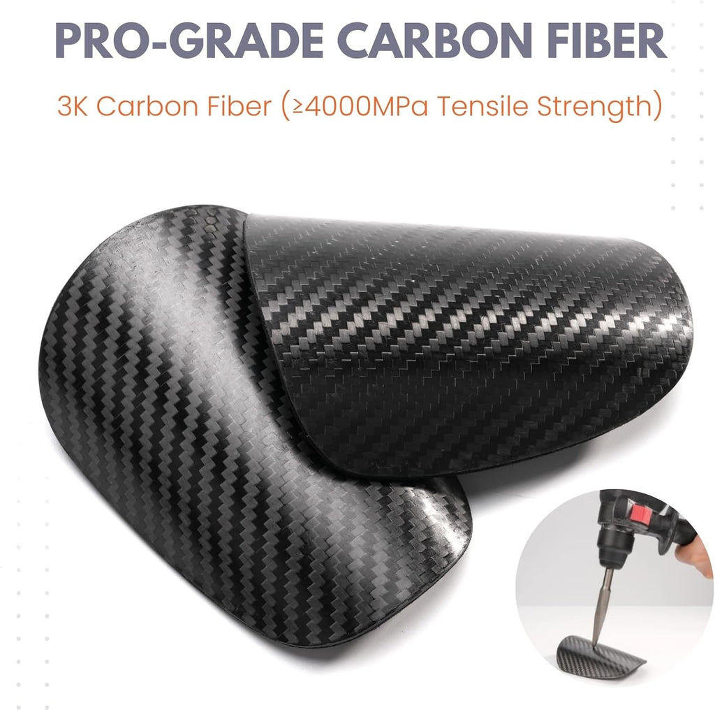 Mini Soccer Shin Guards, Carbon Fiber, Black,